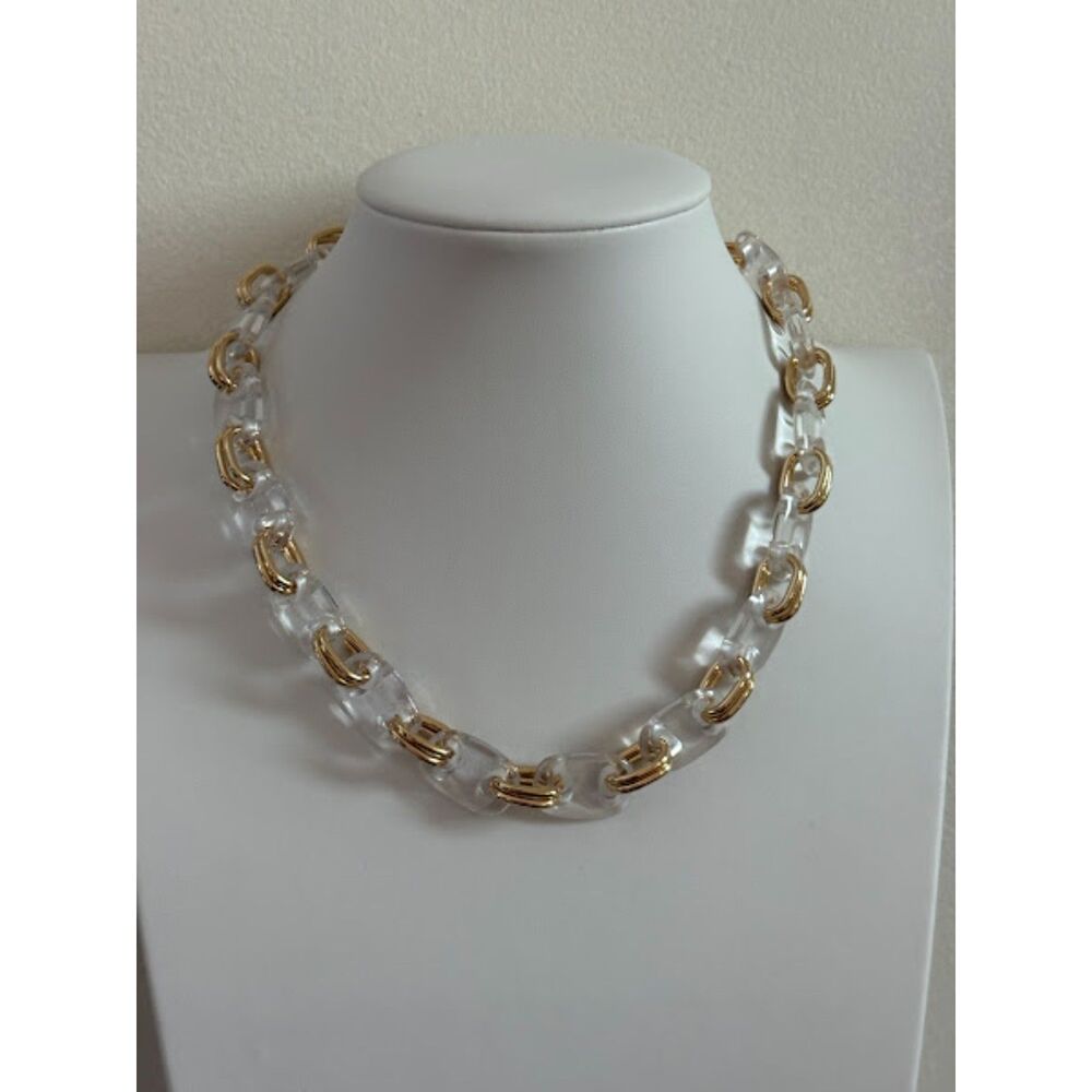 Gold & Clear Necklace 16"